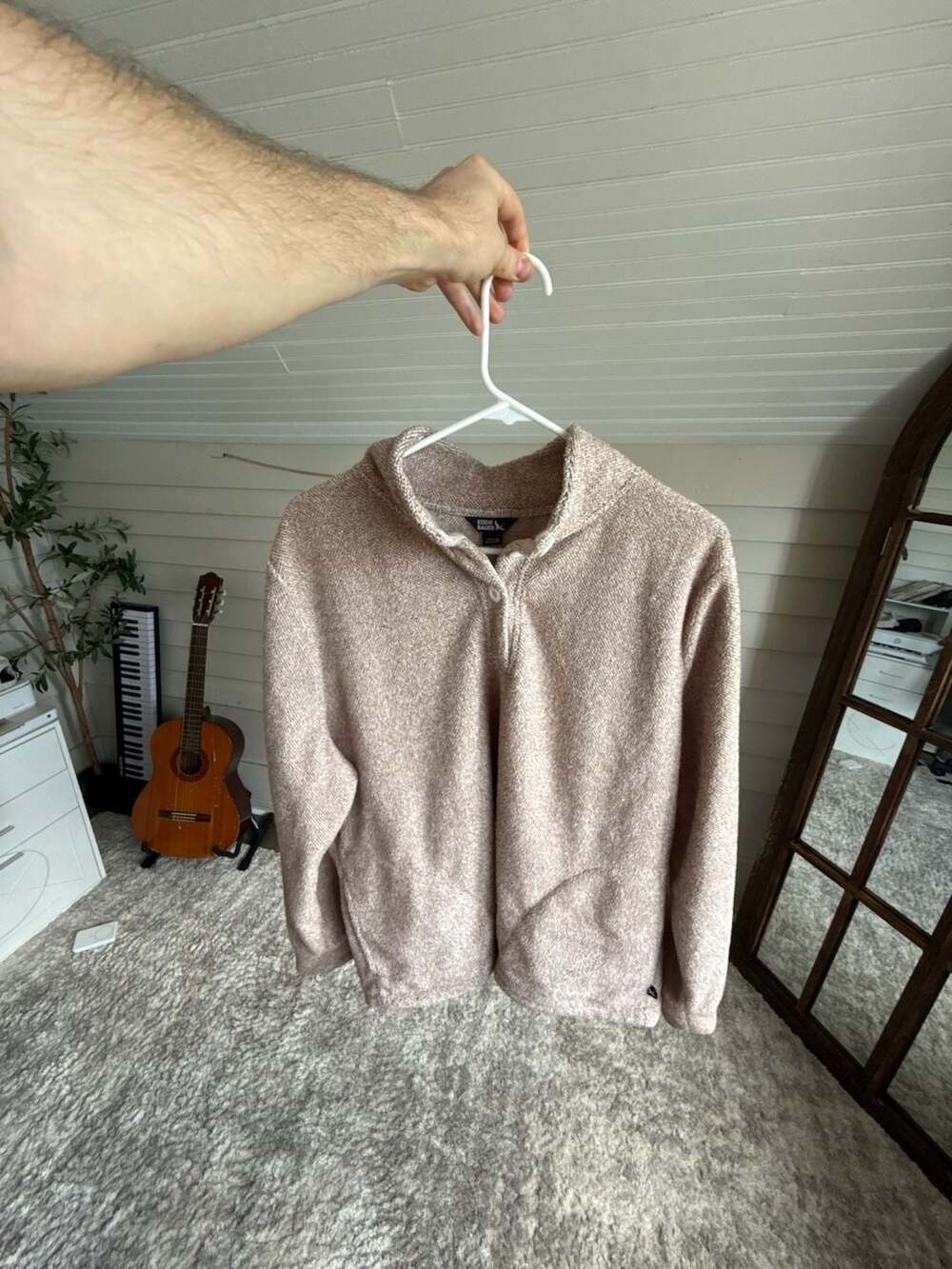 Super Cozy Womens Fall Beige Soft Knit Eddie Bauer Pullover Size XL Beige